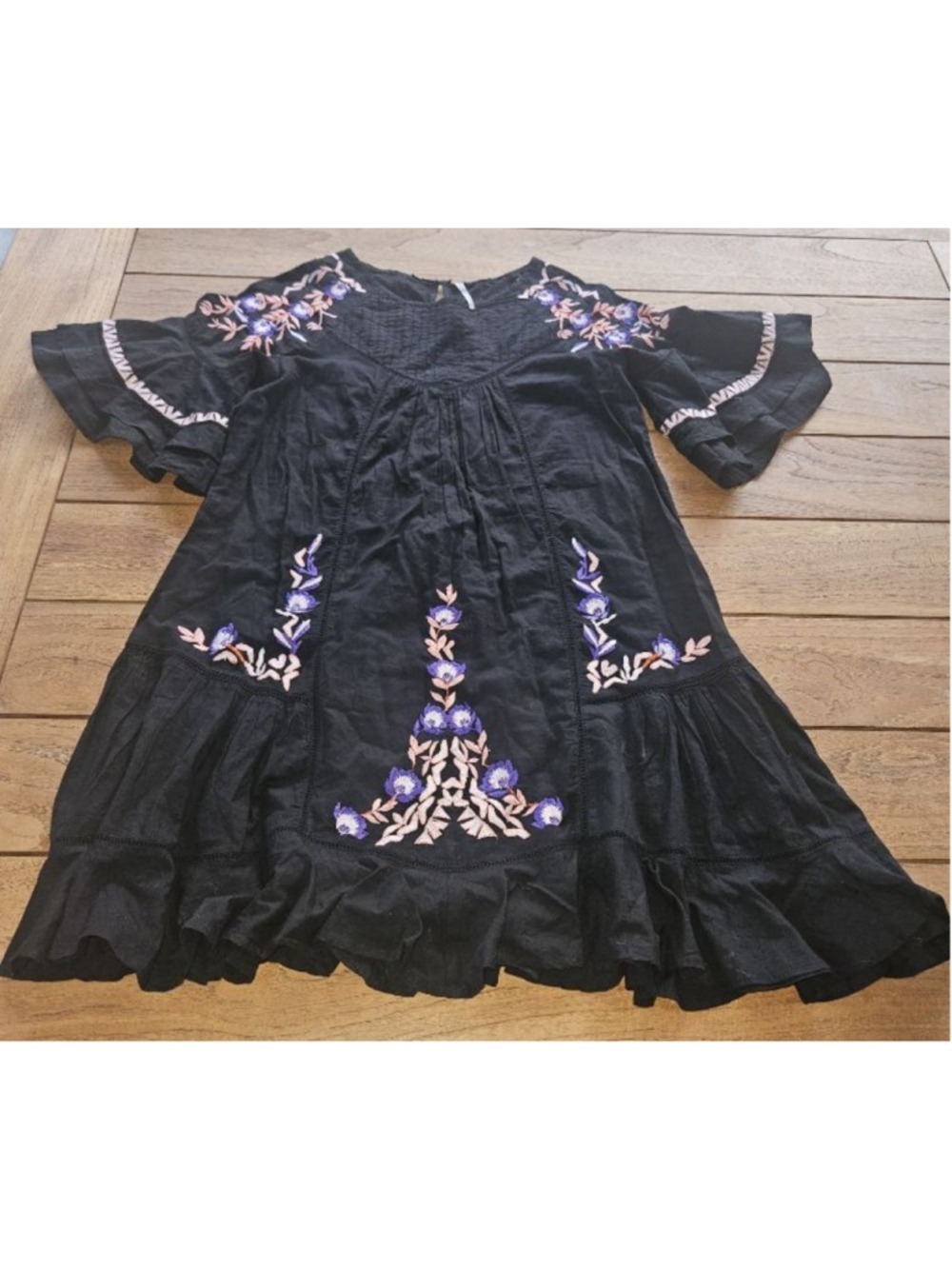 FREE PEOPLE Pavlo Babydoll Embroidered Mini Dress Size XS - Picture 2 of 7